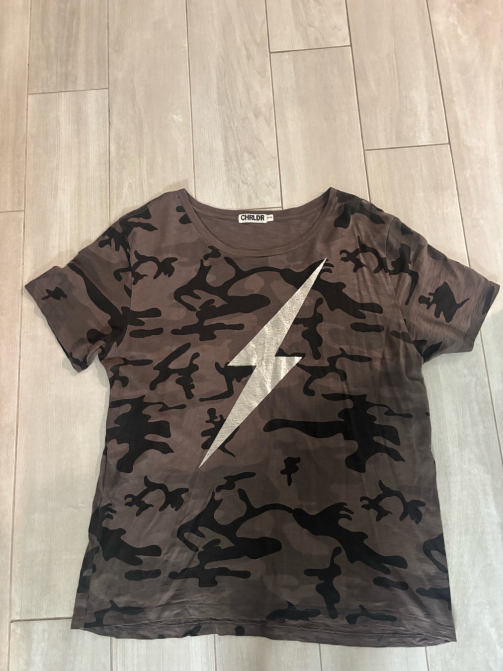 CHRLDR lightening gray Camo Lightning Graphic Tee